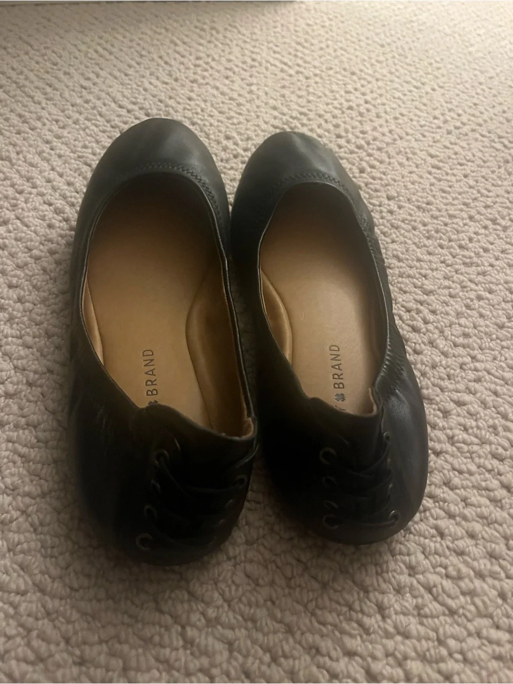 Lucky Brand Black Leather Ballet Flats